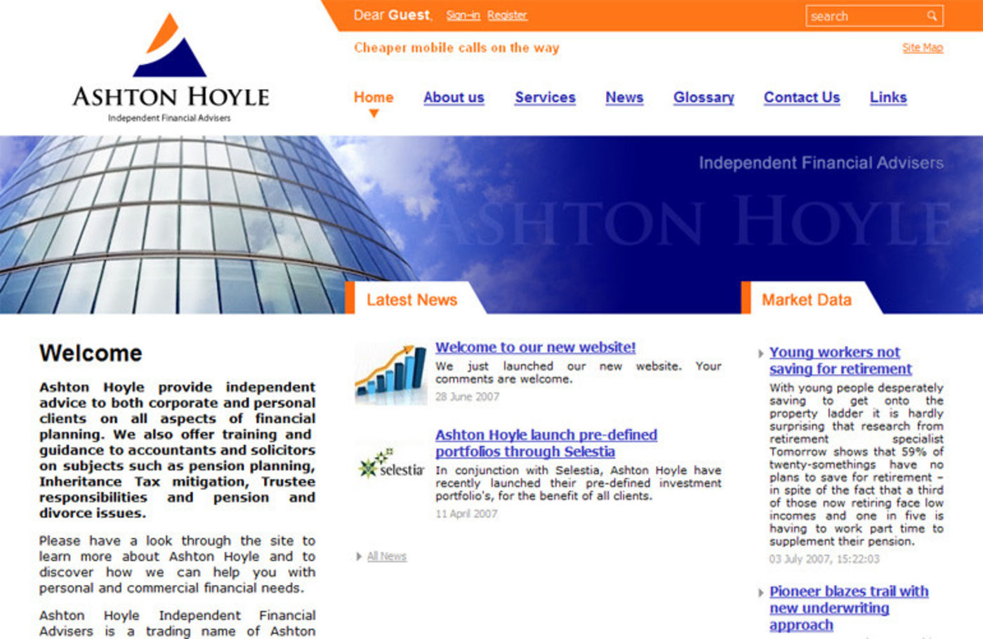 Ashton Hoyle Independent Financial Advisers Homepage header - Ashton Hoyle