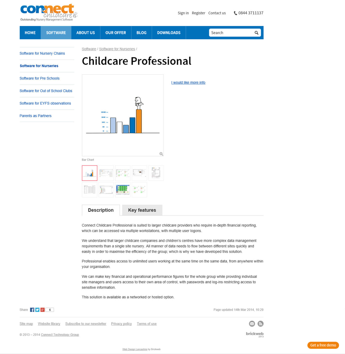 Connect Child Care Page product