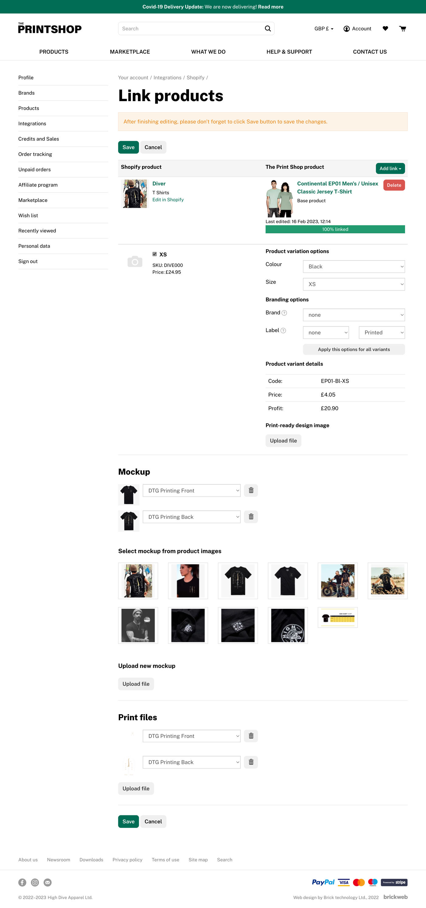 The Print Shop Integration Personalised Product with Shopify Product