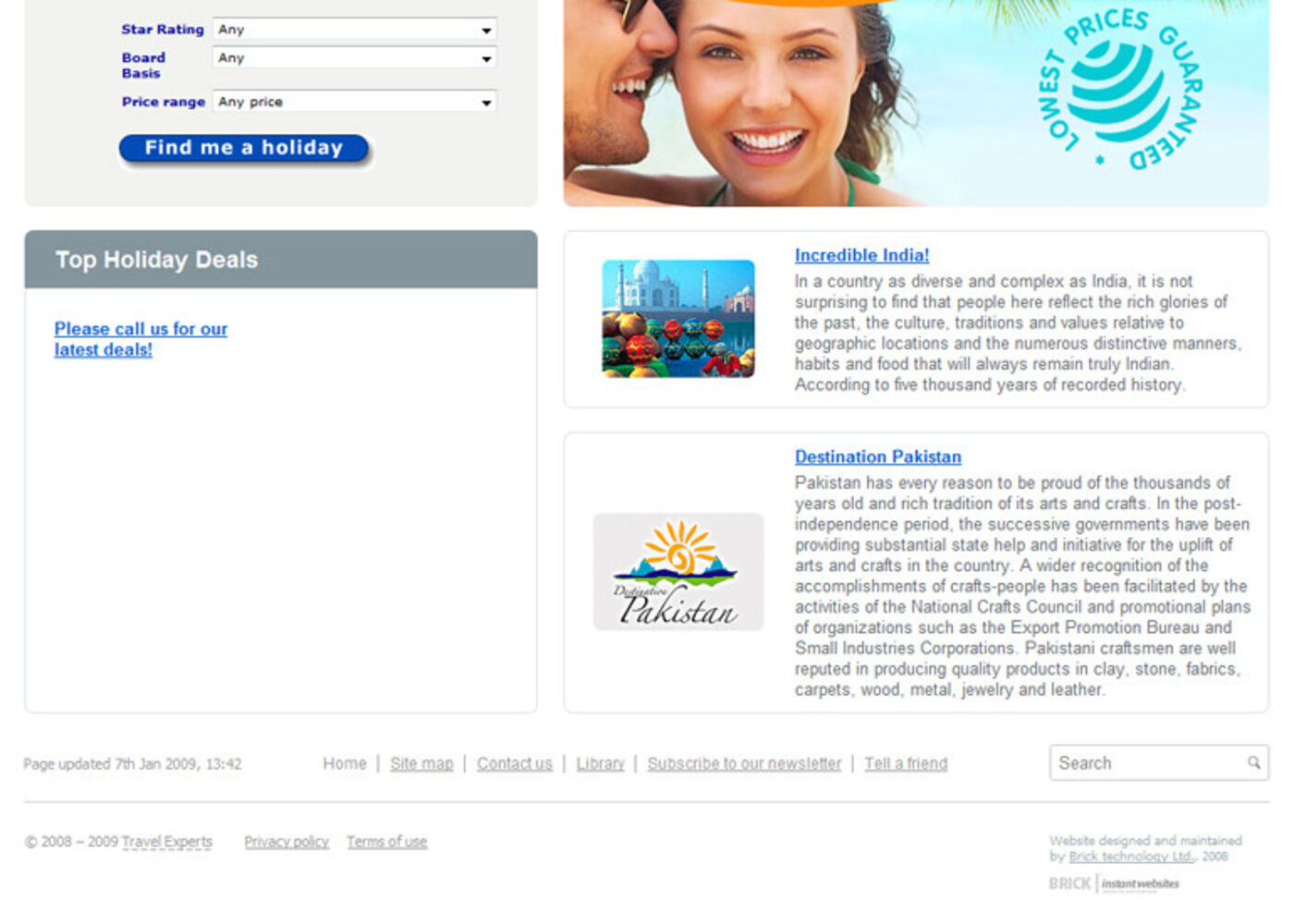 Travel Experts Homepage footer