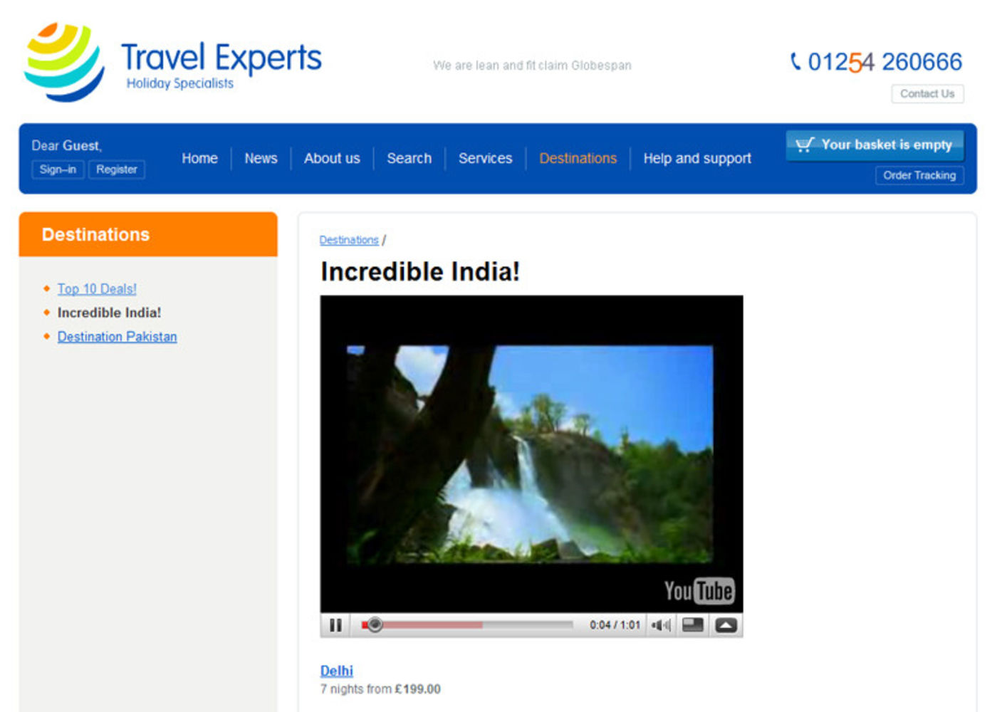 Travel Experts Video in page